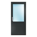 Nebeneingangstür 90x200 cm Anthrazit genarbt 2/3 Glas