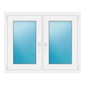 Zweiflügeliges Fenster 108x86 cm Weiß