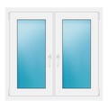 Zweiflügeliges Fenster 105x100 cm Weiß