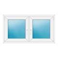 Zweiflügeliges Fenster 134x74 cm Weiß