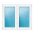 Zweiflügeliges Fenster 134x116 cm Weiß