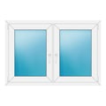 Zweiflügeliges Fenster 132x90 cm Weiß