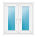 Zweiflügeliges Fenster 82x88 cm Weiß