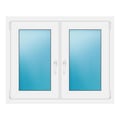 Zweiflügeliges Fenster 107x86 cm Weiß