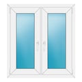 Zweiflügeliges Fenster 94x102 cm Weiß