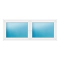 Zweiflügeliges Fenster 218x86 cm Weiß