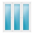 Dreiflügeliges Fenster 156x168 cm Weiß