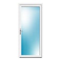 Nebeneingangstür 90x200 cm Weiß Vollglas