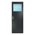 Nebeneingangstür 80x220 cm Anthrazit genarbt 1/3 Glas