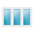 Dreiflügeliges Fenster 180x120 cm Weiß