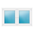 Zweiflügeliges Fenster 140x84 cm Weiß