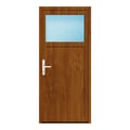 Nebeneingangstür 80x180 cm Golden Oak genarbt 1/3 Glas