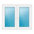 Zweiflügeliges Fenster 123x105 cm Weiß