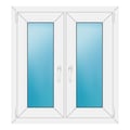 Zweiflügeliges Fenster 86x94 cm Weiß