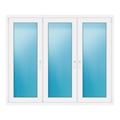 Dreiflügeliges Fenster 180x150 cm Weiß