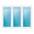 Dreiflügeliges Fenster 220x166 cm Weiß