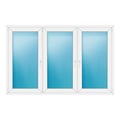 Dreiflügeliges Fenster 210x136 cm Weiß