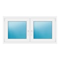 Zweiflügeliges Fenster 138x70 cm Weiß