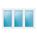 Dreiflügeliges Fenster 226x138 cm Weiß