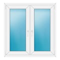 Zweiflügeliges Fenster 114x118 cm Weiß