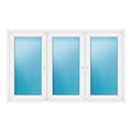 Dreiflügeliges Fenster 194x120 cm Weiß
