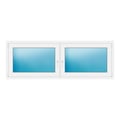 Zweiflügeliges Fenster 200x71 cm Weiß