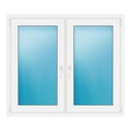 Zweiflügeliges Fenster 130x113 cm Weiß
