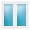 Zweiflügeliges Fenster 125x125 cm Weiß