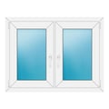 Zweiflügeliges Fenster 108x82 cm Weiß