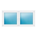 Zweiflügeliges Fenster 184x90 cm Weiß