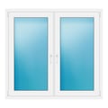 Zweiflügeliges Fenster 143x133 cm Weiß