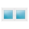 Zweiflügeliges Fenster 134x70 cm Weiß