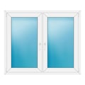 Zweiflügeliges Fenster 140x118 cm Weiß