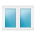 Zweiflügeliges Fenster 132x102 cm Weiß