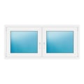 Zweiflügeliges Fenster 154x70 cm Weiß