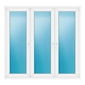 Dreiflügeliges Fenster 178x170 cm Weiß