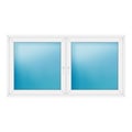 Zweiflügeliges Fenster 205,3x107,5 cm Weiß