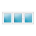 Dreiflügeliges Fenster 200x80 cm Weiß