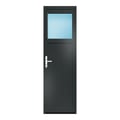 Nebeneingangstür 68x222 cm Anthrazitgrau genarbt 1/3 Glas