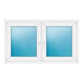 Zweiflügeliges Fenster 140x82 cm Weiß