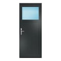 Nebeneingangstür 80x196 cm Anthrazit genarbt 1/3 Glas