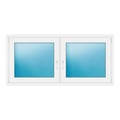Zweiflügeliges Fenster 164x78 cm Weiß