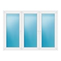 Dreiflügeliges Fenster 210x154 cm Weiß