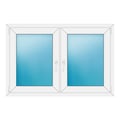 Zweiflügeliges Fenster 134x90 cm Weiß