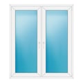 Zweiflügeliges Fenster 136x157,5 cm Braun genarbt