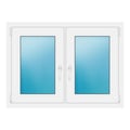Zweiflügeliges Fenster 108x79 cm Weiß