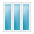Dreiflügeliges Fenster 168x180 cm Weiß