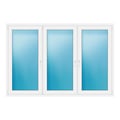 Dreiflügeliges Fenster 222x150 cm Weiß