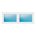 Zweiflügeliges Fenster 196x72 cm Weiß