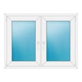Zweiflügeliges Fenster 122x92 cm Weiß